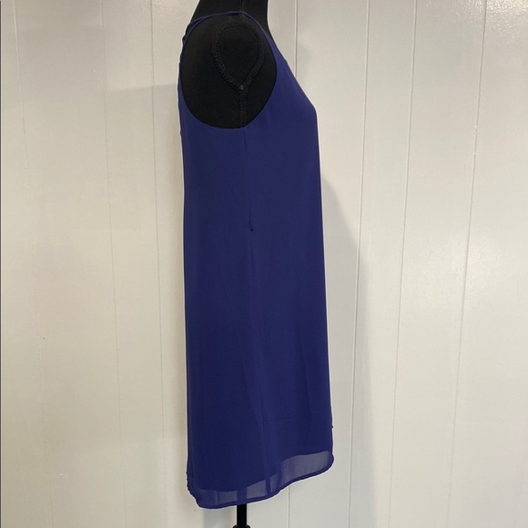 Naked Zebra Dress Mini Spaghetti Straps Deep V Front and Back Royal Blue Small - Picture 5 of 10